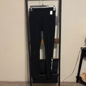 Black Leggings with White Script